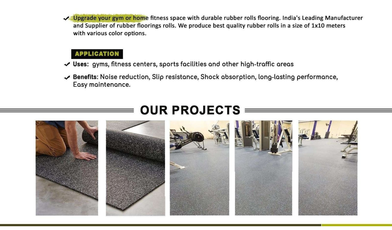 Gym Tiles Colors and Densities